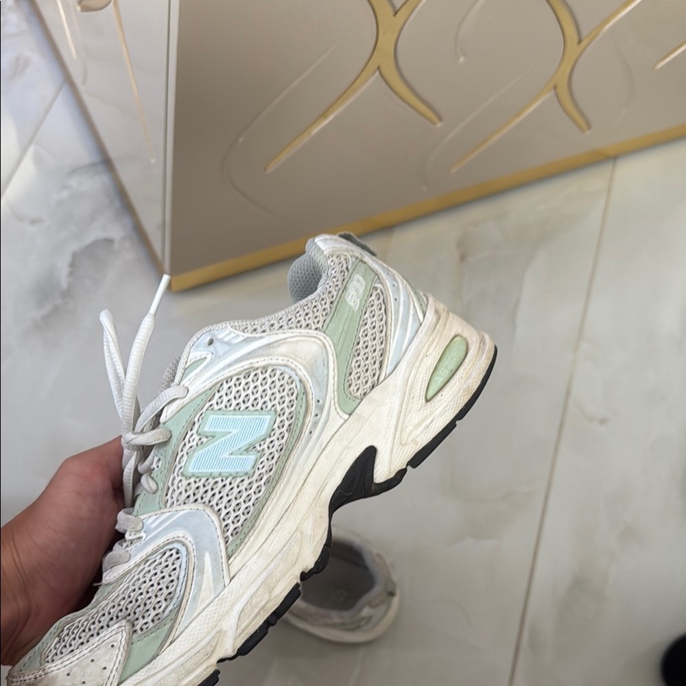 New Balance White and Gray Retro-Inspired Sneakers